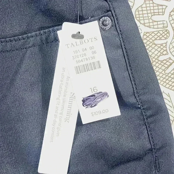NWT Talbots Demi Boot Crop Jean High Waist Size 16 Navy Blue - Picture 6 of 10